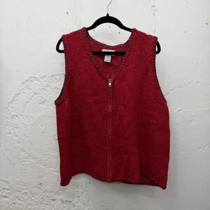 Cabin CreekVintage Red Zip Up Sweater Vest